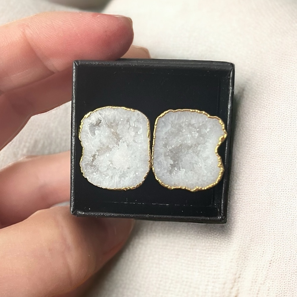 Geode Quartz Cufflinks